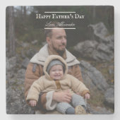 Fotominimalistisch Vaderdag | wit Stenen Onderzetter (Voorkant)