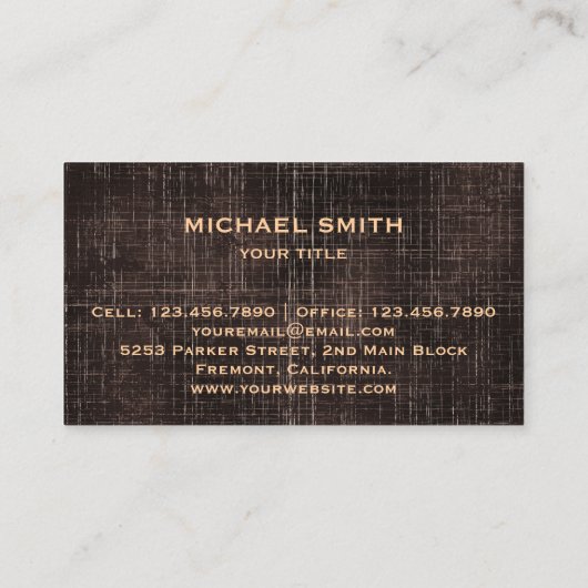 Fotominimalistische constructie van houten graan visitekaartje (Achterkant)