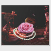  fotomix van roos, boek en zandklok cadeaupapier (Vlak)