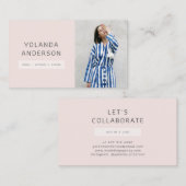 Fotomodel moderne roze mode stylist acteur visitekaartje (Voorkant / Achterkant)