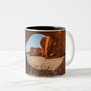 Fotomok met strand en kaap tweekleurige koffiemok