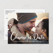 Fotomoment Huwelijksuitstel Wijziging Datum Aankondigingskaart (Voorkant / Achterkant)