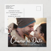 Fotomoment Trouwdatum Wijziging Uitstel Aankondigingskaart (Voorkant / Achterkant)