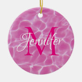 FotoMonogram Hot Pink en White Swimming Pool Keramisch Ornament (Voorkant)