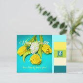 Fotomonogram kleurrijke paasband feestdagenkaart (Staand voorkant)