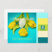 Fotomonogram kleurrijke paasband feestdagenkaart (Voorkant / Achterkant)