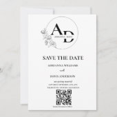 Fotomonogram minimalist QR-code bruiloft Save The Date (Voorkant)