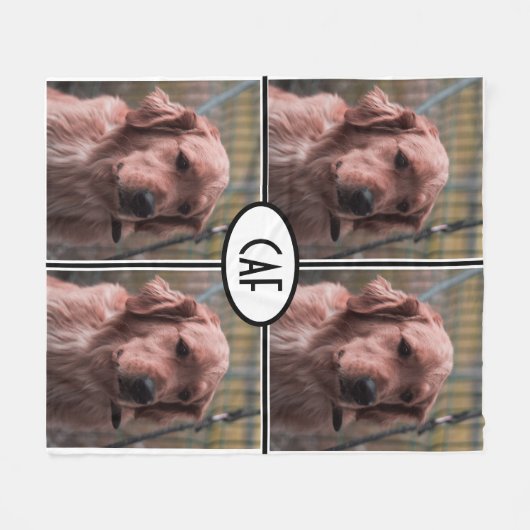 FotoMonogram Voeg je eigen Afbeeldingen toe Fleece Deken (Voorkant (Horizontaal))