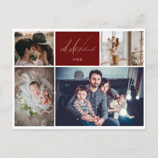 Fotomonogram voor moderne 4-serie feestdagenkaart (Voorkant)