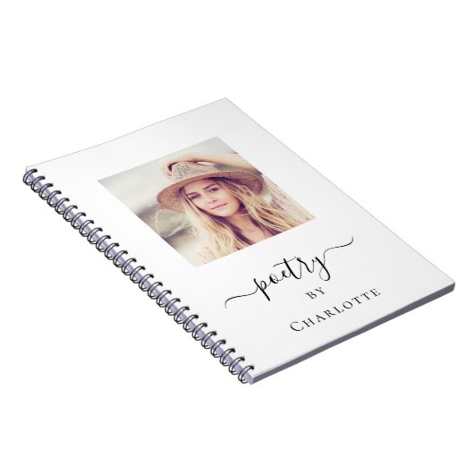 Fotomonogramtypografie van het poëzie boek notitieboek (Rechterzijde)