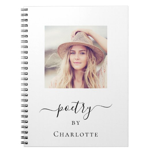 Fotomonogramtypografie van het poëzie boek notitieboek (Voorkant)