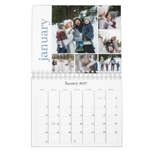Fotomontage 6 foto's per maand modern kalender