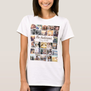 Fotomontage en tekst van aangepaste sjabloon t-shirt