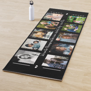 Fotomontage en uw aangepaste tekst familie modern yogamat