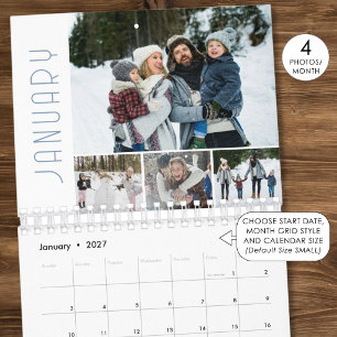 Fotomontage Familie 4 Per Maand Modern Kalender
