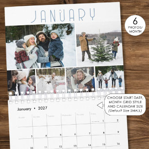 Fotomontage Familie 6 Per Maand Modern Kalender
