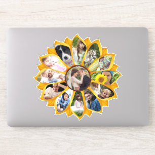 Fotomontage Familie Zonnebloem 13 Foto's Eenvoudig Sticker