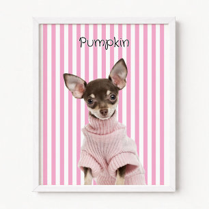 Fotomontage Familieb hond Roze en Witte Streep Poster