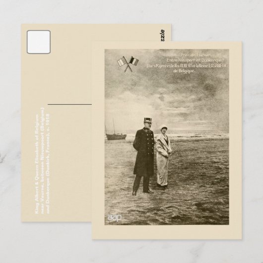  fotomontage Koning Albert, Koningin Elisabeth Briefkaart (Voorkant / Achterkant)