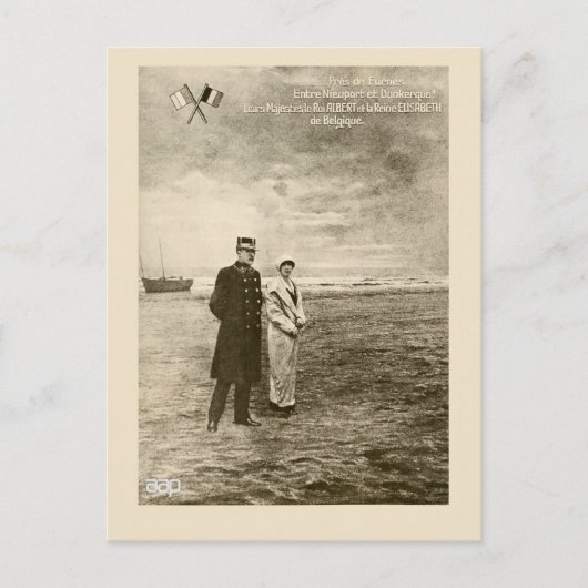 fotomontage Koning Albert, Koningin Elisabeth Briefkaart (Voorkant)