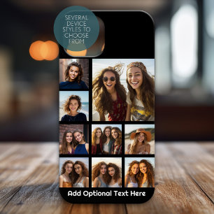 Fotomontage met 9 foto's optionele achtergrond iPhone 15 case