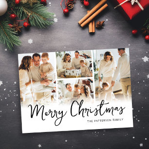 Fotomontage Modern Kerstmis Familie Feestdagenkaart