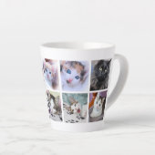 Fotomontage van gezinsdier latte mok (Rechterhoek)