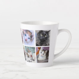 Fotomontage van gezinsdier latte mok