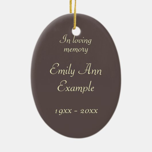 Fotomonument / Herdenking Keramisch Ornament (Achterkant)