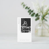 Fotomuzikant zwart wit modern Visitekaartje (Staand voorkant)