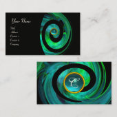 FOTON SWIRL GEM MONOGRAM zwart-groen blauw Visitekaartje (Voorkant / Achterkant)