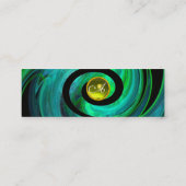 FOTON SWIRL GEM MONOGRAM zwart-groen geel Mini Visitekaartje (Achterkant)