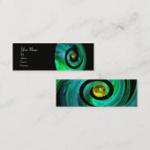 FOTON SWIRL GEM MONOGRAM zwart-groen geel Mini Visitekaartje (Voorkant / Achterkant)