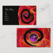 FOTON SWIRL GEM MONOGRAM zwart rood paars Visitekaartje (Voorkant / Achterkant)