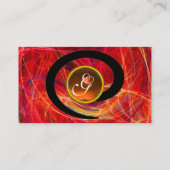 FOTON SWIRL GEM MONOGRAM zwart rood sinaasappel Visitekaartje (Achterkant)