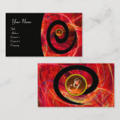 FOTON SWIRL GEM MONOGRAM zwart rood sinaasappel Visitekaartje (Voorkant / Achterkant)