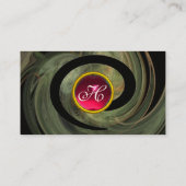 FOTON SWIRL GEM MONOGRAM zwart roze rood Visitekaartje (Achterkant)