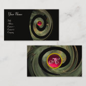 FOTON SWIRL GEM MONOGRAM zwart roze rood Visitekaartje (Voorkant / Achterkant)
