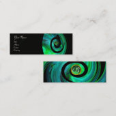 FOTON SWIRL GEM MONOGRAM zwarte groen Mini Visitekaartje (Voorkant / Achterkant)