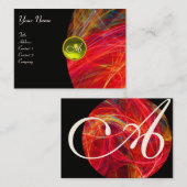 FOTON WAVES GEM monogram levendig rood zwart geel Visitekaartje (Voorkant / Achterkant)