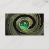 FOTON WERVEL EDELSTEEN MONOGRAM zwart groen geel Visitekaartje (Achterkant)