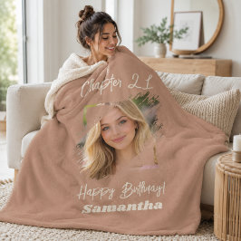 Fotonaam 21e verjaardag Hoofdstuk 21 Camel Bruin Sherpa Deken
