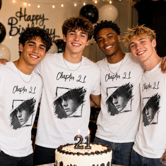 Fotonaam 21ste verjaardag t-shirt