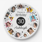 Fotonaam 30e verjaardag papieren bordje (Voorkant)