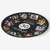 Fotonaam 30e verjaardag papieren bordje (Gekanteld)