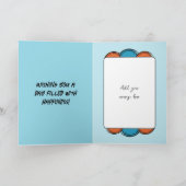 Fotonaam blauw oranje 50e verjaardag toevoegen kaart (Binnen)