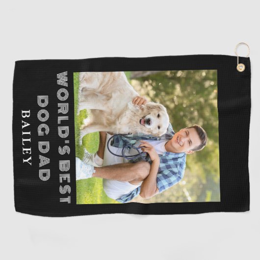 Fotonaam Dog Dad Golfhanddoek (Horizontaal)