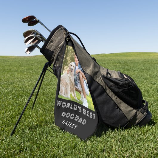 Fotonaam Dog Dad Golfhanddoek (Groen)