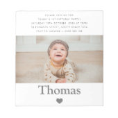 Fotonaam eerste geboortedag notitieblok (Voorkant)