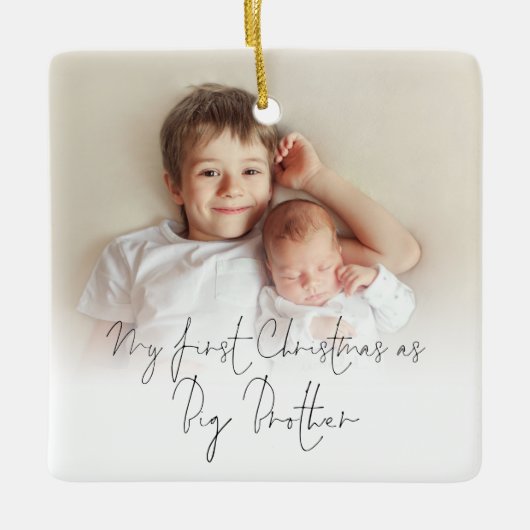 Fotonaam: eerste kerstfeest Big Brother Cerami Keramisch Ornament (Voorkant)